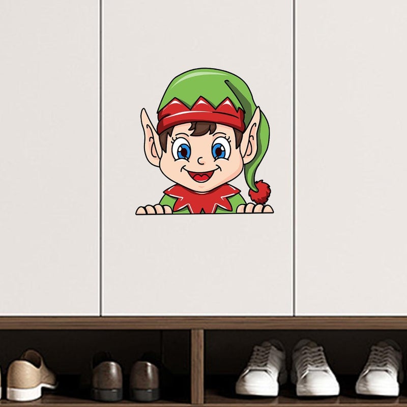 Nouiroy Christmas Elf Toilet Seat Lid Stickers,Self-Adhesive Elf Toilet Seat Decals DIY Removable Waterproof Toilet Sticker Christmas Decor Decals (Long Eared Elf) - Image 4